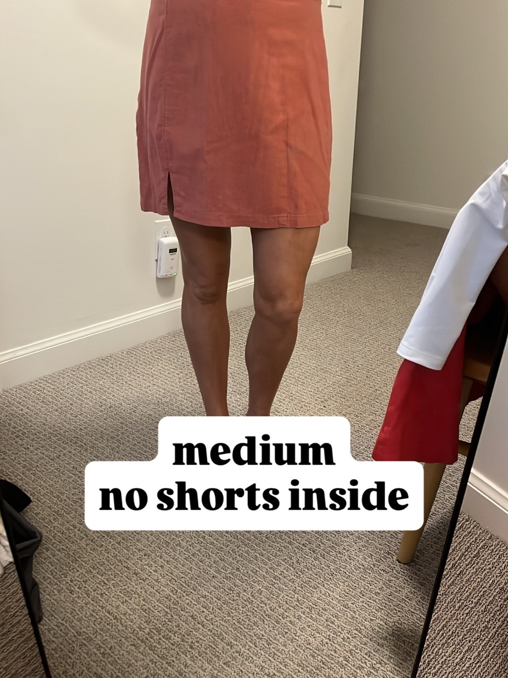 Abercrombie & Fitch Rust-Pink Mini Skirt with Front Slit
